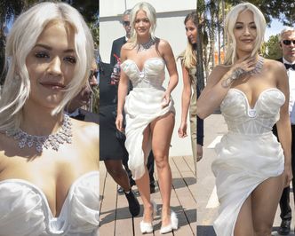 Cannes 2019: Rita Ora spaceruje w sukience eksponującej udo