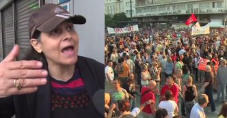 Protestujący w Atenach: "Angela Merkel jest jak Hitler! Chce zniszczyć nasz kraj!"