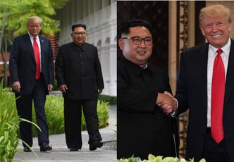 Szczęśliwy Trump na spotkaniu z Kim Dzong Unem w Singapurze (ZDJĘCIA)
