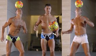 Ronaldo żongluje piłką w samych majtkach!
