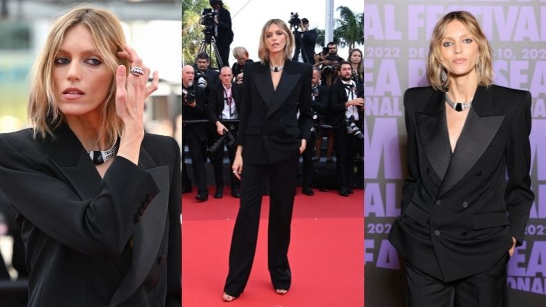 Anja Rubik pozuje w Cannes w eleganckim garniturze od Yves Saint Laurent (ZDJĘCIA)