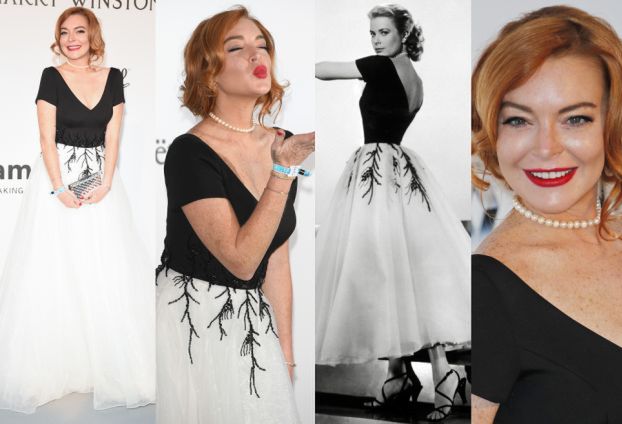 Lindsay Lohan jak Grace Kelly na imprezie w Cannes! (ZDJĘCIA)