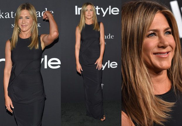 Zadowolona Jennifer Aniston eksponuje umięśnione ramiona na gali InStyle