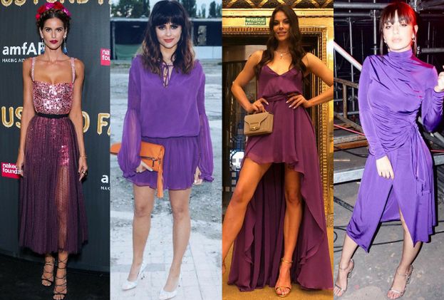 Najpiękniejsze fioletowe sukienki w stylizacjach gwiazd