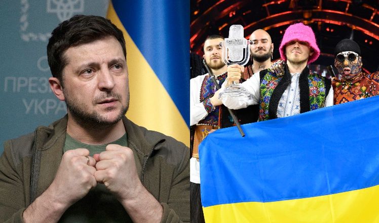 Wołodymyr Zełenski cieszy się ze zwycięstwa Kalush Orchestry i zapewnia: "W przyszłym roku UKRAINA BĘDZIE GOSPODARZEM Eurowizji"