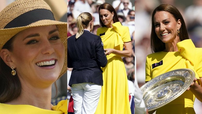 Szykowna Kate Middleton zachwyca na finale Wimbledonu, pokazując się DRUGI RAZ w tej samej kreacji (ZDJĘCIA)