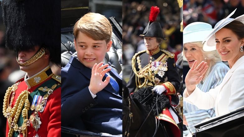 Rodzina królewska zmierza na uroczystości z okazji platynowego jubileuszu królowej Elżbiety: William i Anna na koniach, książęta w karocy... (ZDJĘCIA)