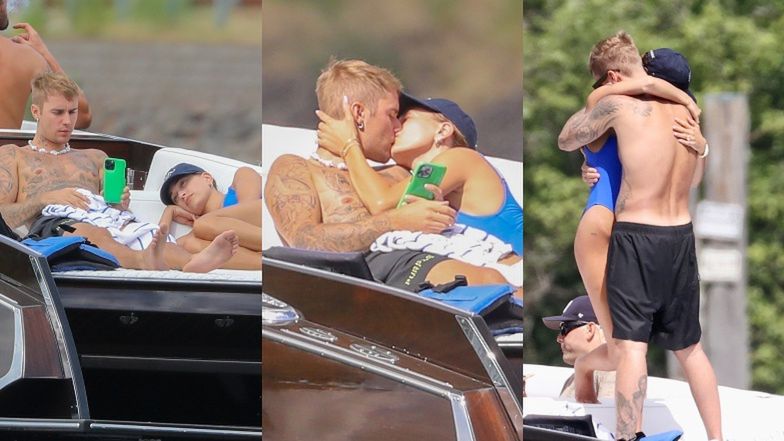Justin i Hailey Bieber nie szczędzą sobie czułości podczas rejsu jachtem po jeziorze (ZDJĘCIA)