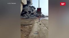 Pożar rurociągu w Egipcie. Świadek nagrał cały sznur płonących aut