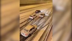 Śnieżyca zablokowała Madryt. Samochody utknęły na ulicy