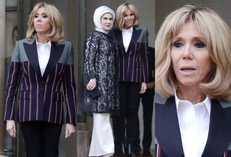 Odmłodzona Brigitte Macron przyjmuje w Paryżu pierwszą damę Turcji (ZDJĘCIA)