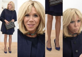 Bardzo szczupłe nogi Brigitte Macron podziwiają wystawę w Paryżu (ZDJĘCIA)