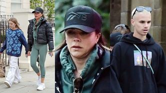Wyluzowana Victoria Beckham wędruje ulicami Londynu pod rękę z córką, synem i potencjalną SYNOWĄ (ZDJĘCIA)