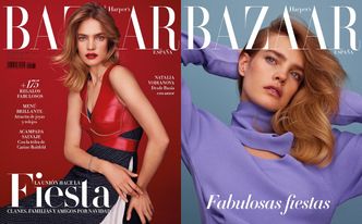 Natalia Vodianova na dwóch okładkach "Harper's Bazaar"