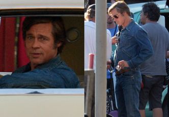 Dawno niewidziany Brad Pitt na planie nowego filmu Quentina Tarantino. Przystojny? (ZDJĘCIA)