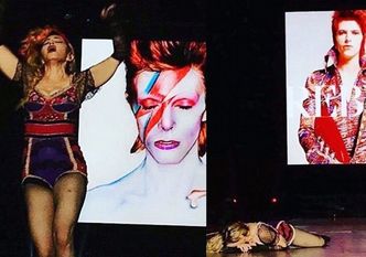 Madonna rozpacza po śmierci Davida Bowie. Upadła na scenę i rozpłakała się