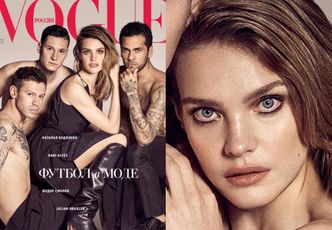 "Opętana" Vodianova wtula się w piłkarzy na okładce "Vogue'a"