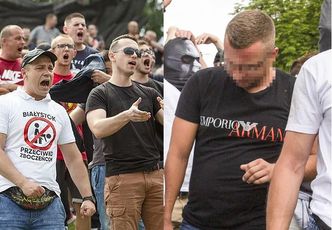 Przeciwnik Marszu Równości protestował w koszulce od Armaniego. Nazwisko słynnego geja na ubraniu mu nie przeszkadza? (FOTO)
