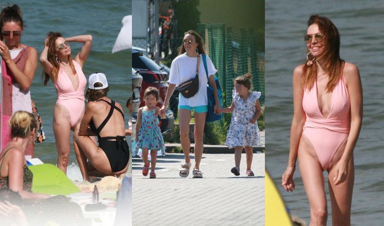Wakacje Anny Wendzikowskiej w Jastarni: wypad na plażę z córkami, sesja zdjęciowa w kostiumie i SZYBKI powrót do domu (ZDJĘCIA)