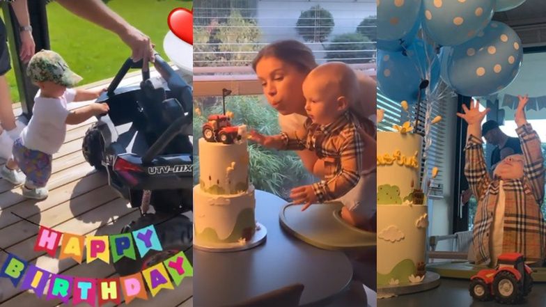 Maffashion i Sebastian Fabijański świętują 1. URODZINY synka: zabawkowy samochód, tort z traktorem... (ZDJĘCIA)