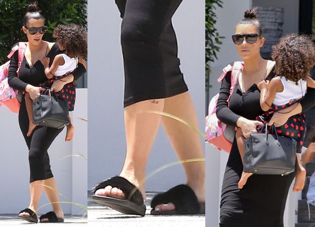 Kim Kardashian w futrzanych kapciach od Givenchy (ZDJĘCIA)