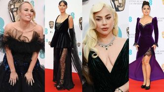 BAFTA 2022. Gwiazdy pozują na czerwonym dywanie: Lady Gaga, Rebel Wilson, Millie Bobby Brown, Salma Hayek... (ZDJĘCIA)