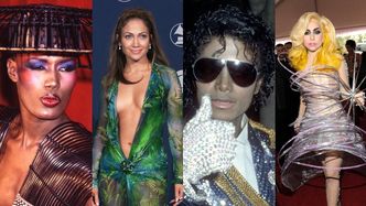 Grammy 2021. Przypominamy kreacje z czerwonego dywanu, które PRZESZŁY DO HISTORII mody: Cher, Michael Jackson, Dolly Parton, Lady Gaga (STARE ZDJĘCIA)