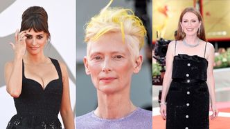 Oscarowe aktorki na premierze "Odwiecznej córki" w Wenecji: Tilda Swinton z barwami Ukrainy na głowie, Julianne Moore w Miu Miu, Penelope Cruz w Chanel (ZDJĘCIA)