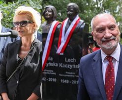 Joanna Racewicz i Antoni Macierewicz odsłonili pomniki kapitana Janeczka i pary prezydenckiej (ZDJĘCIA)
