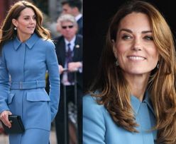 Kate Middleton cała w błękicie podczas chrzcin statku badawczego