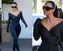 Kim Kardashian paraduje w obcisłym kostiumie rodem z Gali MET do... apteki (ZDJĘCIA)