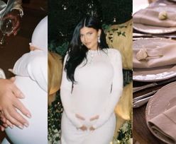 Luksusowy baby shower Kylie Jenner: wielkie drewniane żyrafy, zatrzęsienie białych róż i spacerówka od Diora (ZDJĘCIA)