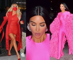Kim Kardashian przebrana za RÓŻOWEGO PTAKA z "Ulicy Sezamkowej" zmierza z rodziną na after party po "SNL" (ZDJĘCIA)