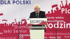 Jarosław Kaczyński podczas konwencji PiS w Szczecinie. "Odrzucamy eksperymenty kosztem dzieci"