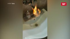 Woda i ogień z jednego kranu. Kuriozalne nagranie z Serbii