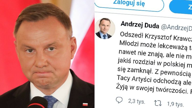 Andrzej Duda komentuje śmierć Krzysztofa Krawczyka: "MŁODZI NIE ZNAJĄ". Internauci oburzeni