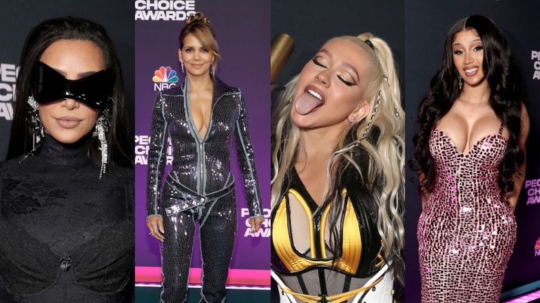 People's Choice Awards 2021. Kim Kardashian w masce Batmana, zjawiskowa Halle Berry, wyuzdana Christina Aguilera (ZDJĘCIA)