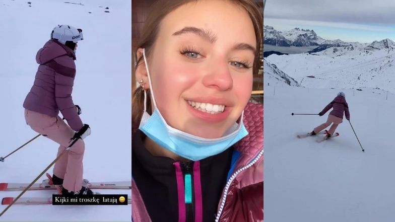 Oliwia Bieniuk szaleje na nartach w szwajcarskim kurorcie: "Kijki mi troszkę latają" (ZDJĘCIA)