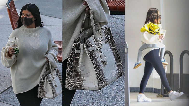 Kylie Jenner przyłapana przez paparazzi PIERWSZY RAZ po porodzie! Wzięła na spacer Stormi i torebkę za 650 TYSIĘCY (ZDJĘCIA)