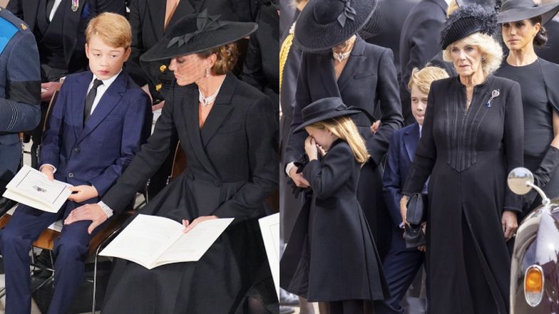 Księżna Kate dodaje otuchy księciu George'owi i księżniczce Charlotte na pogrzebie królowej Elżbiety II (ZDJĘCIA)