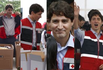 Justin Trudeau pakuje paczki dla ofiar trzęsienia ziemi (ZDJĘCIA)