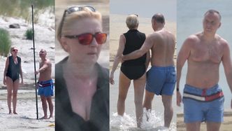 Andrzej Duda i Agata Kornhauser-Duda maszerują brzegiem morza na wakacjach w Juracie (ZDJĘCIA)