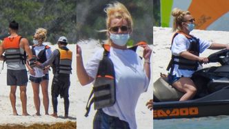 Ciężarna Britney Spears i Sam Asghari szaleją na skuterach wodnych w Meksyku (ZDJĘCIA)