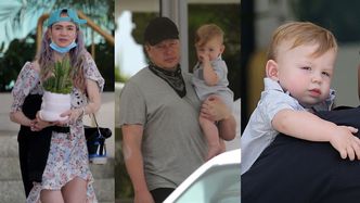 Miliarder Elon Musk opuszcza hotel w Miami razem z Grimes i synkiem X Æ A-12 (ZDJĘCIA)
