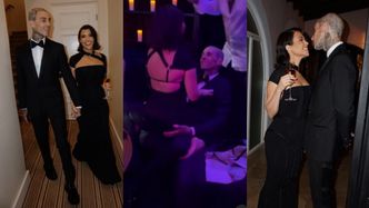 Nieskrępowana Kourtney Kardashian tańczy NA KOLANACH Travisa Barkera na weselu znajomego... (WIDEO)