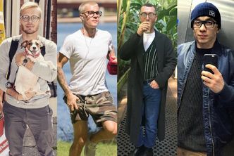 Męskie okulary zerówki w stylizacjach celebrytów