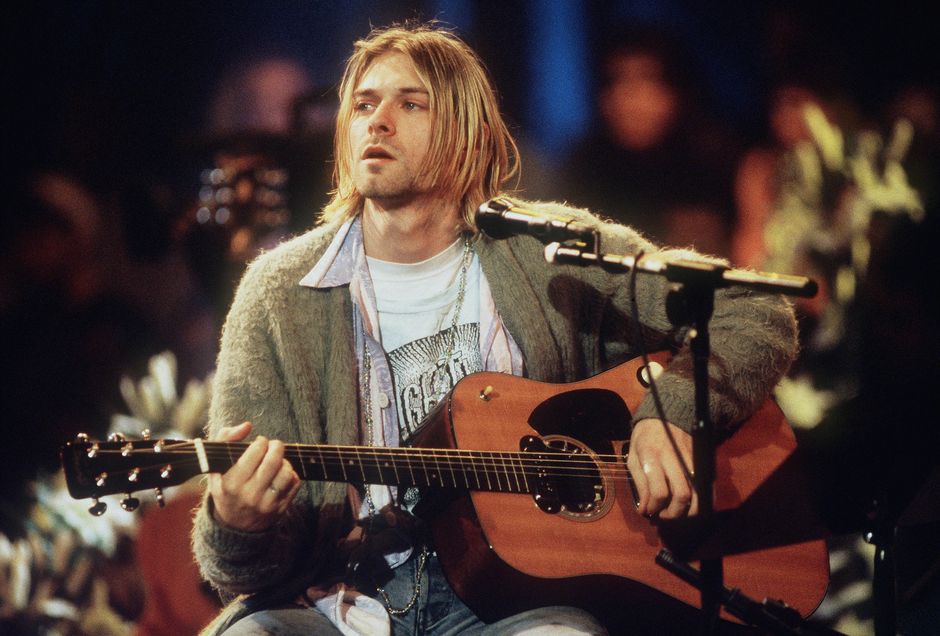 Kurt Cobain na koncercie MTV Unplugged w 1993 roku