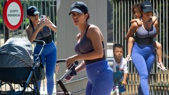 Georgina Rodriguez spaceruje po Madrycie w obcisłym sportowym stroju i BEZ MAKIJAŻU (ZDJĘCIA)