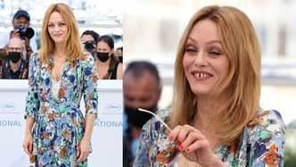 48-letnia Vanessa Paradis w kwiecistej kreacji promuje w Cannes film wyreżyserowany przez męża (ZDJĘCIA)