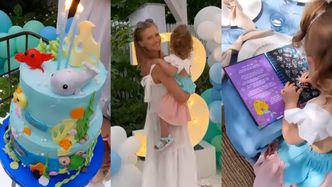 Agnieszka Kaczorowska wyprawiła córce WYSTAWNE przyjęcie z okazji 3. urodzin: kolorowanki, "morski" poczęstunek i dymiące dekoracje (ZDJĘCIA)